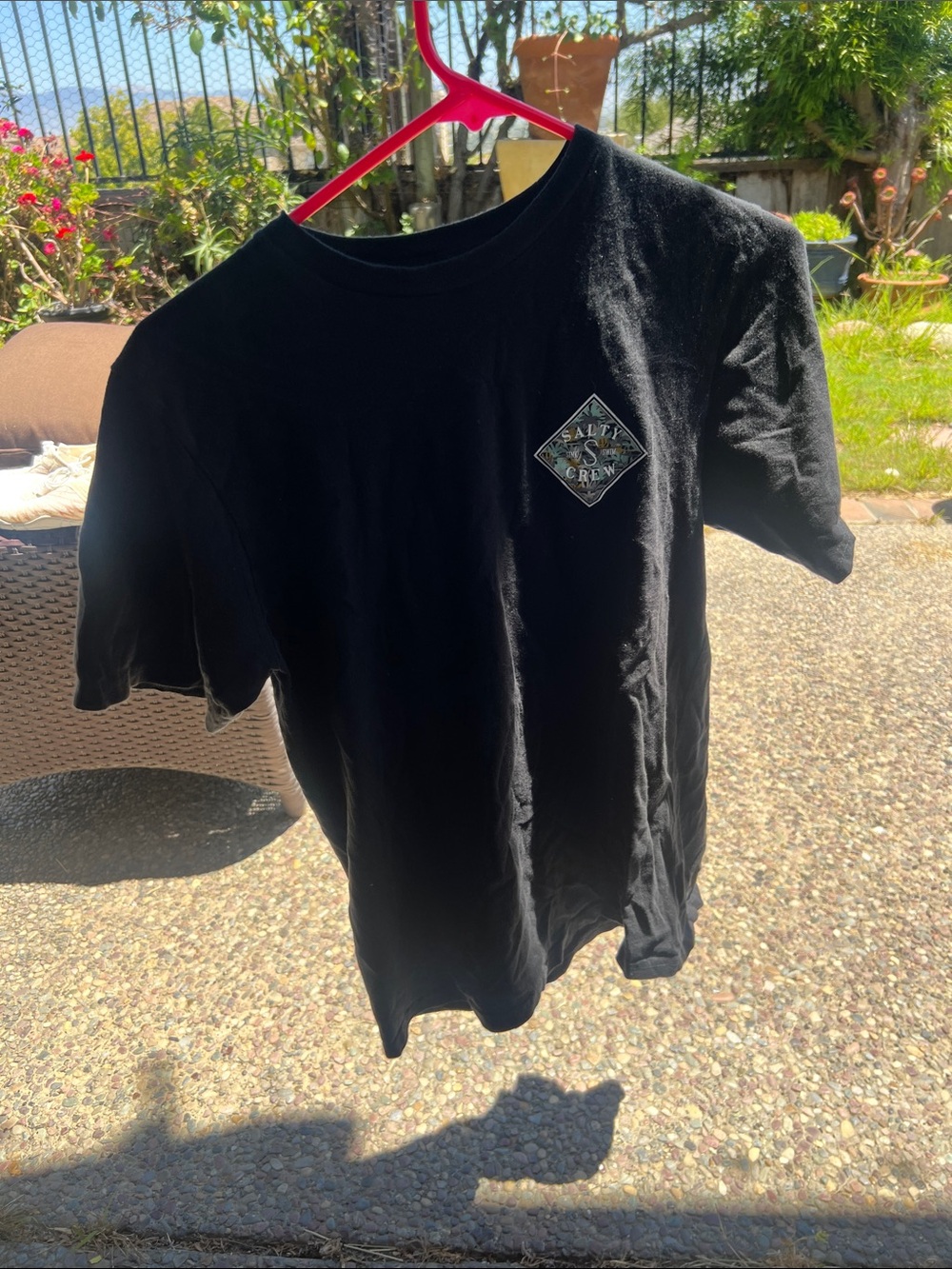 Salty Crew Black Short-Sleeve Tee with Small Chest Patch